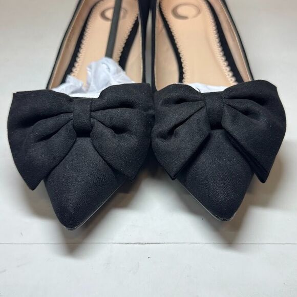 Journee Collection Womens 7 M Black Bow Pointed Toe Stiletto Heels NIB IX1 - Picture 3 of 6